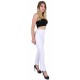 White High Waisted Side Split Trousers