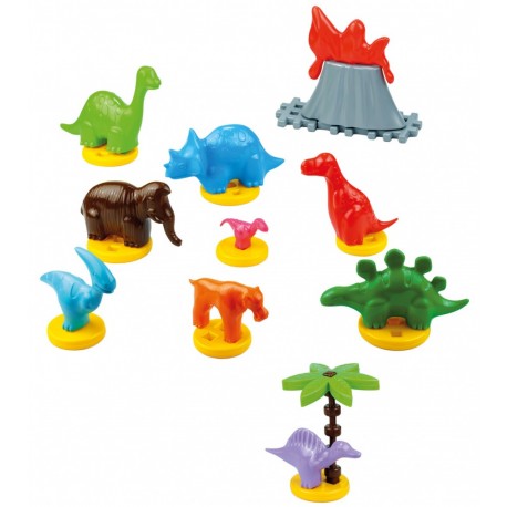 Buntes Spielzeug-Set aus Kunststoff Dinosaurier MARIOINEX