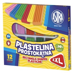 Plastelina prostokątna- 12 kolorów ASTRA