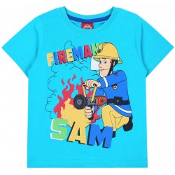 Turkusowa koszulka chłopięca z krótkim rękawkiem Strażak Sam