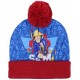 Czerwono-niebieska czapka zimowa z pomponem Strażak Sam