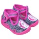 Chaussures pour fille de couleurs rose et grise avec une impression d&#039;un chatFIFI