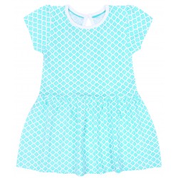 Primark Baby Girl Short Sleeved Pattern White Blue Dress