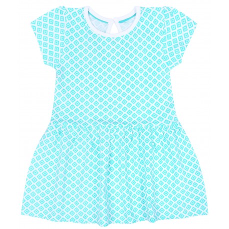 Primark Baby Girl Short Sleeved Pattern White Blue Dress