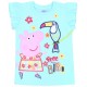 Seladongrünes T-Shirt mit Aufdruck von Peppa Pig, Peppa Wutz mit Tukan
