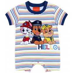 Boys's White Romper/Body With Colourful Stripes Paw Patrol