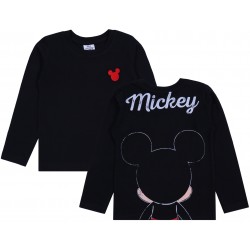 Czarna, dziecięca bluzka z długim rękawem Myszka Mickey