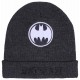 Ciemnoszara czapka chłopięca z naszywką logo Batmana