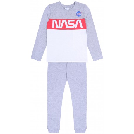Graues Pyjama für Jungen mit langen Ärmel NASA