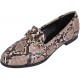 Snake Pattern Moccasins With Gold Buckle, Eco Leather VICES