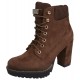 Dark Brown Suede Boots On Heel, Tied With Laces VICES