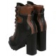Stivali con tacco alto di colore nero-marrone VICES