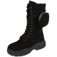 Black Eco-Suede High Boots With A Pocket