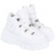Białe, wiązane sneakersy do kostki, z ekoskóry VICES