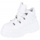 White Eco-Leather  Ankle Sneakers With Laces