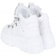 White Eco-Leather  Ankle Sneakers With Laces