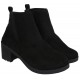Slide On Black Suede Boots On A Low Heel VICES