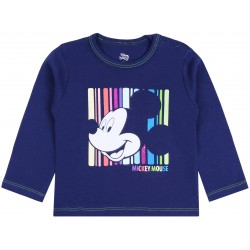 Granatowa bluzeczka niemowlęca z kolorowym nadrukiem Myszka Mickey Disney