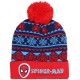 Czerwono-niebieska,ciepła chłopięca czapka w zimowy wzór z logo SPIDER_MAN