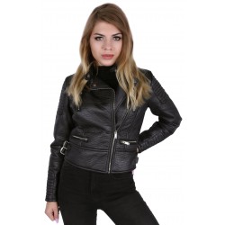 Trendy black biker jacket