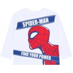 Maglietta bianca per ragazzo con una stampa Spiderman.
