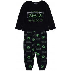 Polarowa piżama dwuczęściowa z neonowo zielonymi wyszyciami XBOX