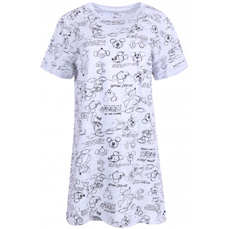 Camicia da notte con maniche corte- colore grigio Topolino Mickey.