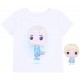 Biały t-shirt z nadrukiem + figurka Elsa DISNEY FROZEN