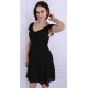 Black, Frill Detail, Cut-Out Back, Fit And Flare Style Mini Dress By John Zack