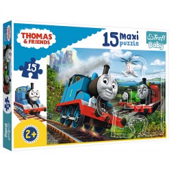 Puzzle 15 duzych elementów Pędzące lokomotywy Tomek i Przyjaciele TREFL