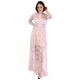 ASOS Różowa, koronkowa sukienka maxi