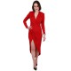 ASOS czerwona, drapowana sukienka maxi