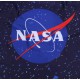 Granatowy,nakrapiany,jednoczęściowy strój kąpielowy z logo NASA