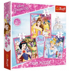Puzzle 3w1- Zaczarowany świat księżniczek TREFL