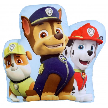 Jasnoniebieska poduszka kształtka z bohaterami Psi Patrol