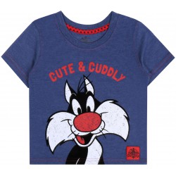 Blue T-shirt Cute&Cuddly  Sylvester Crazy Melodies