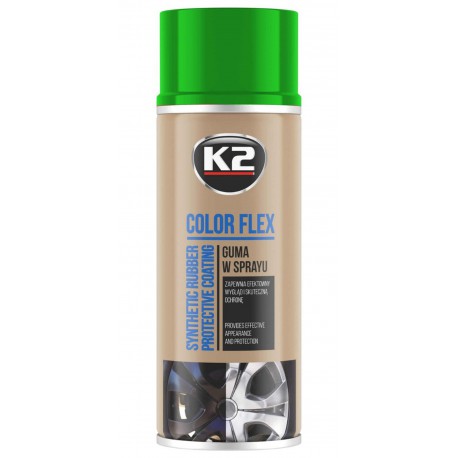 K2 COLOR FLEX Guma w sprayu, jasny zielony