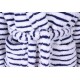 Housecoat/Dressing Gown White with Navy Blue Stripes