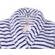 Housecoat/Dressing Gown White with Navy Blue Stripes