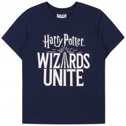 Granatowa bluzka na krótki rękaw z nadrukiem Harry Potter