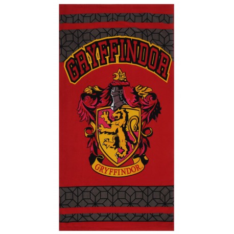 Ręcznik plażowy z herbem Gryffindoru HARRY POTTER, posiada certyfikat OEKO-TEX