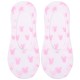 Weiße Fußlinge/Socken mit pinken Aufdrücken, Zertifikat ÖKO-TEX