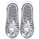 Schwarz-weiße Fußlinge/Socken gestreift mit Aufdruck LOLA, ÖKO-TEX Zertifikat