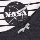 Letni, szaro-biały komplet w paski dla dziewczynki NASA