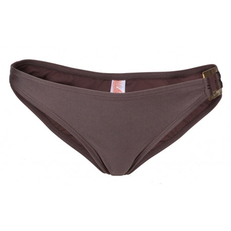 Brown swimsuit bottoms with a buckle