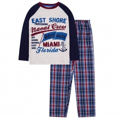 Cotton Checked Pyjama Set For Boys Essentials