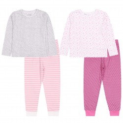 2x Pijama infantil de color rosa