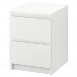 MALM Cassetiera bianca con  2 cassetti 40x55 cm