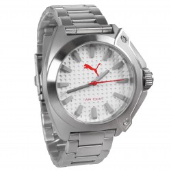 Męski zegarek na srebrnej bransolecie Puma