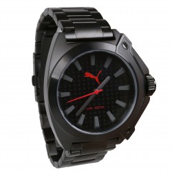 Męski zegarek na czarnej bransolecie Puma